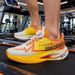 New Cross-border Popcorn Carbon Plate Luminous Rotating Buckle Couple's Racing Sports Shoes With Breathable Mesh For_vogvips.com