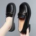 Thick Soled Loafers For Women Spring And Autumn New Soft Leather Black Retro British Style Slip On Shoes_vogvips.com