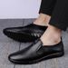 Men's Round Head Leather Casual Men's Casual Single Shoes Front Lace-up Loafers Casual Leather Shoes Men's Shoes_vogvips.com