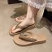 Minimalist High Heeled Sandals for Women Sparkling Rhinestone mid Heel Flip Flops Summer Fairy Style Non Slip Wear Resistant_vogvips.com