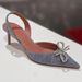Factory-customized European And American Style New Rhinestone Bow Transparent Sandals, Pointed-toe Jelly Fairy-style High-heeled S_vogvips.com