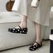 Cameido Women's Summer Mary Jane Flats With One - Strap And Polka Dots In Horsehair_vogvips.com
