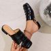 Summer New Style Women's Pleated Square Toe Slip-On Muffin Low Heel Closed Toe Shoes Small Size_vogvips.com