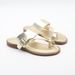 MS Women's Gladiator Sandals - Casual Summer Slide Sandals With Metallic Accents, Comfortable Rubber Sole, Black/Gold/Brown_vogvips.com