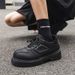 ShoeVault New 2025 Casual Big Toe Leather Derby Thick Sole Niche Height Increasing Stylish Trendy Shoes British Style Z26_vogvips.com