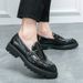 2025 Large Size Double Pin Buckle Loafers For Men Patent Glossy Thick Sole Groom Casual High-end Leather Shoes_vogvips.com