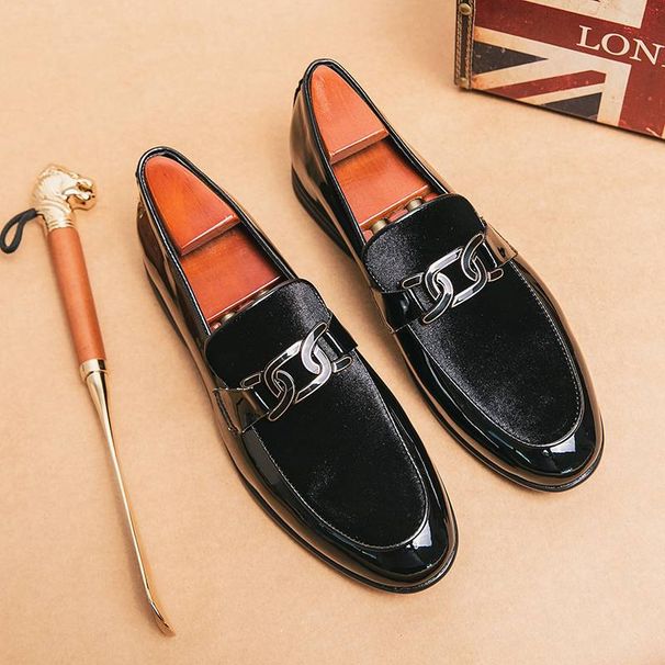 New Fashion Men's Brown Business Casual Loafer Shoes Daily Office Black Buckle Monk Men's Shoes One Foot Cover Banquet Dress Wedding Leather Shoes_vogvips.com