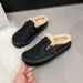 Teddy Fur Leather Birken Mules Woman Winter Warm Lambswool Slide Clogs Ladies Brand Design Casual Slip-on Plush Cotton_vogvips.com