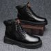 European Warm Series Autumn Winter Extra Martin 4546 High-top Large Size Men's Shoes Desert British Style Black Leather Boots_vogvips.com