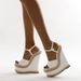 Elegant Straw Wedge Heel Sandals For Women | Summer Platform Espadrille Style With Ankle Strap_vogvips.com