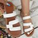 Women's Solid Color Lightweight Flat Slip On Walking Slides, Comfort Beach Slides_vogvips.com