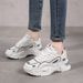 Women's Spring And Summer Online Celebrity All Match Thick Sole Heightening Lightweight Breathable White Casual Sports_vogvips.com