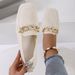 2026 New Summer Single Shoes Chain With Diamond Casual Flat Bottom Fashion Versatile Women's Shoes_vogvips.com
