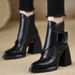 Small Waterproof Platform High-heeled Pointed Women's Boots 2025 Spring New Fashion Versatile British Retro Thick Heel Martin Boots_vogvips.com