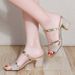 Peep Toe For Women, Chunky High Heel, 2023 Summer New Korean Style, Two-Way Wear, Fashionable Rhinestone Women's Sandals_vogvips.com