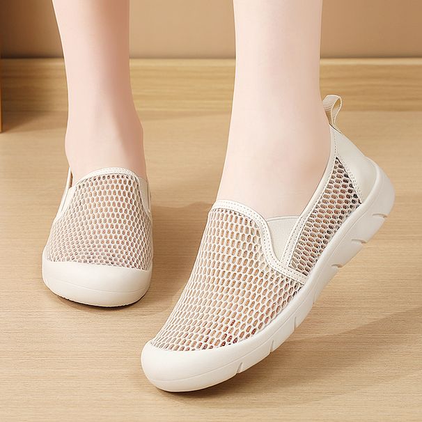 Summer One-pedal Breathable And Lightweight Soft-soled Single-net Fly-woven Shoes_vogvips.com