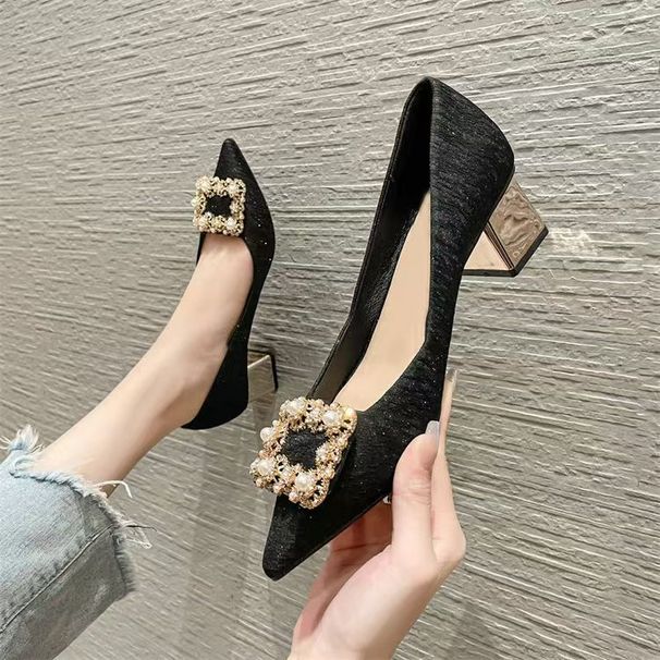 Pumps New Pearl Diamond Buckle Pointed Toe Fashion High Heels Summer Designer Shoes Wedding Party Brand Woman Shoe_vogvips.com