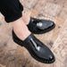 New Fashion Men's Brown Business Casual Loafer Shoes Daily Office Black Buckle Monk Men's Shoes One Foot Cover Banquet Dress Wedding Leather Shoes_vogvips.com