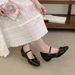 Cameido Women's French Square Toe Mary Jane Flats With Bow Strappy Fairy Style Spring Shoes_vogvips.com