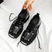 Women's Retro Style Square Toe Leather Derby Shoes Studded Punk Platform Spring Autumn_vogvips.com