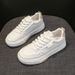 Spring Women's Breathable White Shoes, Versatile Ins Thick-Soled Sports Casual Sneakers, Everyday Casual_vogvips.com