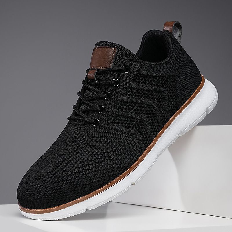 Men Fly Woven Mesh Casual Sports Shoes, Summer Breathable Large Size Lightweight Daily Outdoor Walking Footwear_vogvips.com