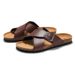 Ruizu 2025 New Slippers Cross Strap Men's Beach Shoes Casual Sandals Water Cork Student_vogvips.com