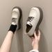 Plus Size To Loafers Women S Summer Thick Sole Retro Square British Style Small Leather Platform Big Toe Single_vogvips.com
