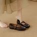 Flat Single For Women Summer New Leather Shallow Mouth With Skirt Gentle Mary Jane Comfortable Women's Soft Sole_vogvips.com