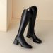 2025 New Elastic Square Toe Chunky Heel V-Cut Long For Women With Back Zipper Slimming Over-the-Knee High Riding Boots_vogvips.com