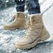 Brand Warm Plush Snow Boots High Top Waterproof Men's Boots Winter Desert Boots Outdoor Anti-Slip Ankle Boots Combat Army Boots_vogvips.com