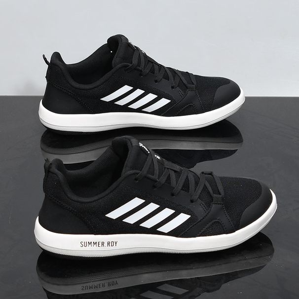 Men's Summer Breathable Mesh Sports Casual Shoes Odor Resistant Non Slip Work Low Top Black Trendy 8827_vogvips.com