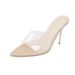 Pure Desire Stunning Thin Heel Pointed Toe Transparent Strap Sandals New Fashionable Height Increasing Leg Lengthening_vogvips.com