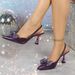 Cross-border Factory Specializes In Large-size European And American Style Violet Bow Pointed-toe Shiny Stiletto High_vogvips.com