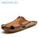 MIXIDELAI New Quality Leather Non-Slip Beach Sandals Comfortable Summer Shoes Slippers Classics Men Flip Flops_vogvips.com