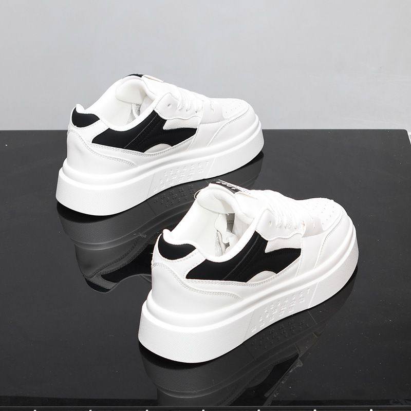 Men's Casual Sneakers Genuine Leather Platform Sports Shoes Hidden Heel Lift Versatile Spring Autumn White Couple's Height Increasing_vogvips.com