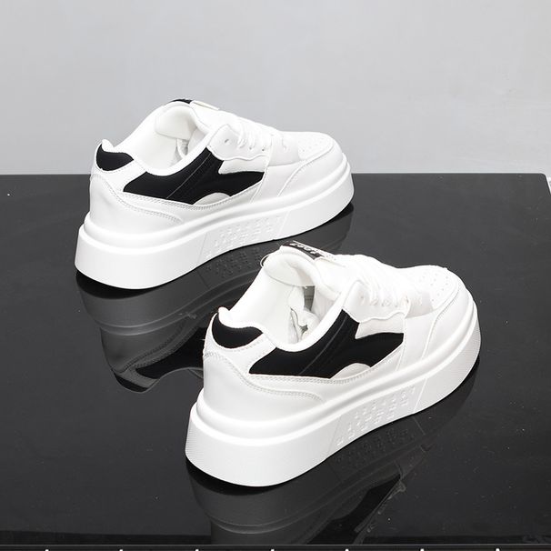 Men's Casual Sneakers Genuine Leather Platform Sports Shoes Hidden Heel Lift Versatile Spring Autumn White Couple's Height Increasing_vogvips.com