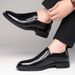 Euro Step Men's Business Leather Gentleman Formal Casual Spring Low-top Slip-on Carved Cowhide Pointed Brogue Shoes_vogvips.com