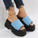 Women's Shoes Spring And Summer Fashion Platform Heel Thick Bottom Large Size Slippers Women's Square Head Waterproof Platform Flip Flops_vogvips.com