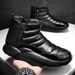 Men's Winter Snow Boots With Fleece Lining - Thick Sole Slip-On Casual Shoes For Teens & Adults - Waterproof High-Top Warm Boots_vogvips.com