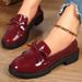 New bean shoes single shoes women's loafers flow su a slip-on plus-size casual shoes_vogvips.com