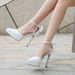 Women Bowtie High Thin Heel Sandals Pointed Toe Platform Single Shoe For Office Nightclub Party Wedding Banquet Model_vogvips.com