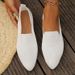 Plus Size Pointed Toe Flat For Women Slip On Shallow Breathable All Season Work Shoes_vogvips.com