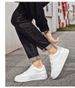 Men's Shoes Inner Height-increasing Board Shoes Thick-soled White Shoes Low-top White Cowhide Surface Round Head Sports And Leisure Shoes_vogvips.com