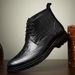 Martin Boots Men's Short Boots High Top Leather Shoes Men's Medium Top Chelsea Boots Men's Boots_vogvips.com