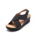 Large Shoes, Summer Women's Wedge Heel Breathable Velcro Thick Soled Hollow Sandals, Large Size_vogvips.com