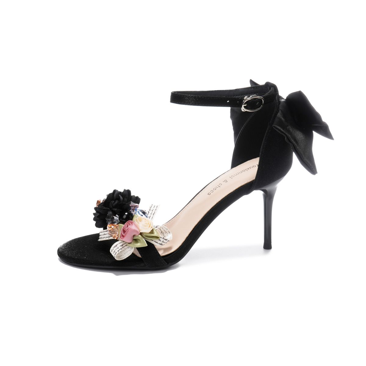 Women's Shoes toed sandals satin bow applique one strap fairy dress luxury wedding shoes exquisite high end_vogvips.com