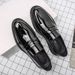 Suitable For All Seasons White For Men Casual Slip-On Patent Leather Shiny Thick Sole Loafers Moccasins Men's Photography Wedding Dress Shoes_vogvips.com