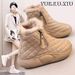 Snow 2025 Autumn New Winter Short Tube Warm Cotton Shoes With Fleece Lining Thickened Women's Boots_vogvips.com