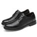 Euro Step Business Formal Casual Leather Men's Wedding Top Layer Cowhide Lace-up Crocodile Brogue Carved Height-increasing Shoes_vogvips.com